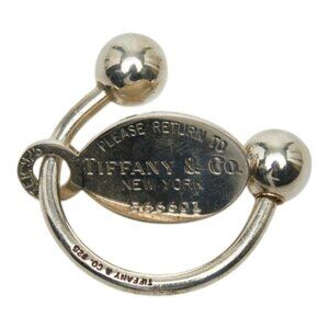 Tiffany & Co Return to Oval Tag Screw Ball Key Ring Silver